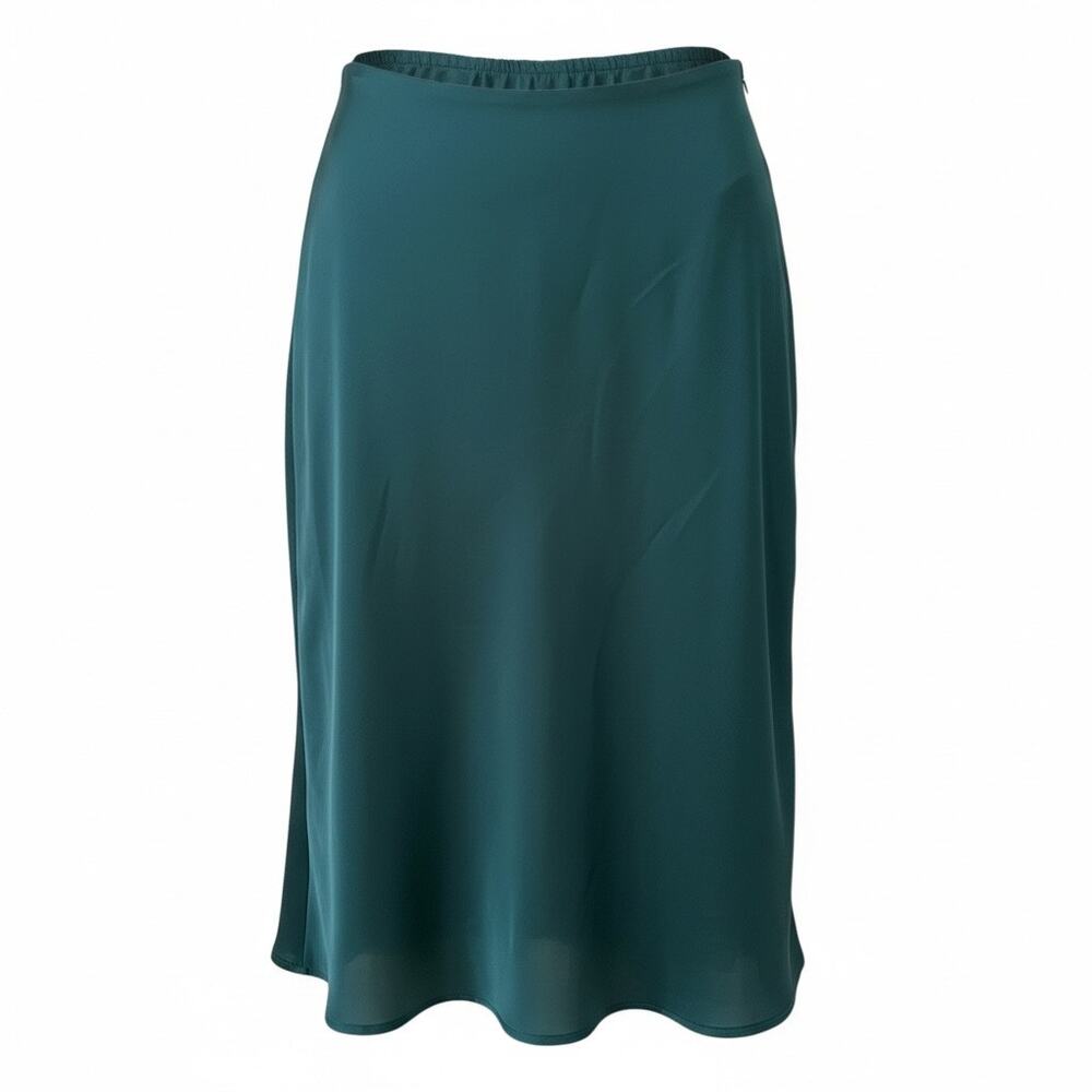 Sienna Sky Women Green Satin Slip Skirt Size S - NWT